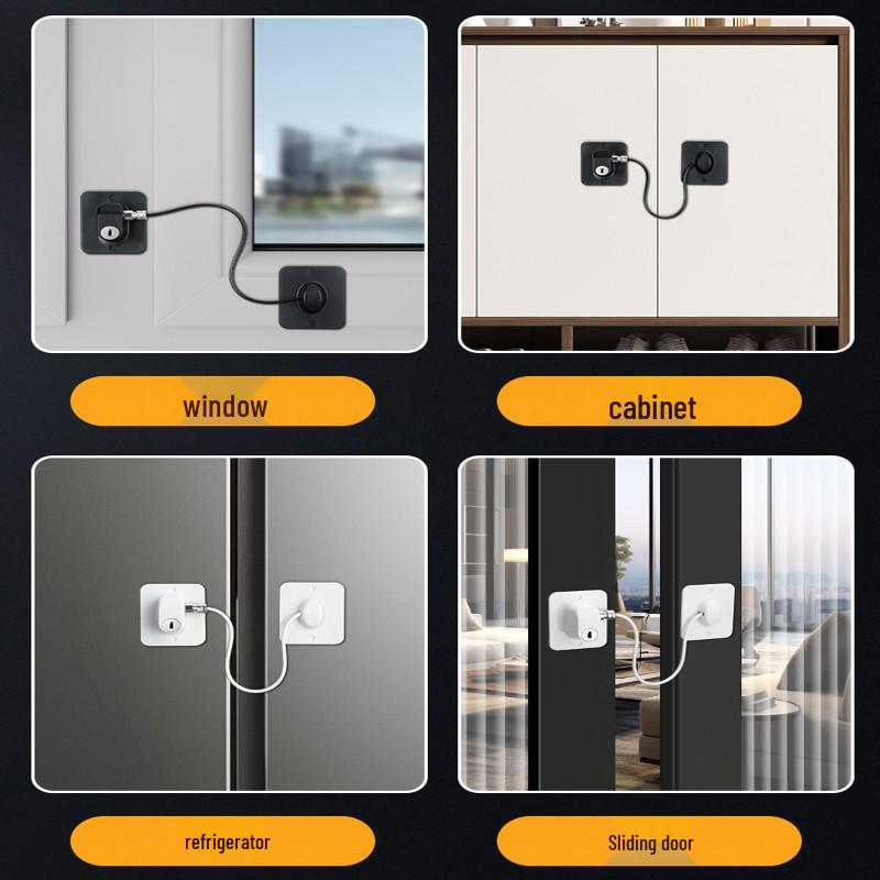 Child Safety Sliding Door & Cabinet Lock - Anti-Pinch & Anti-Open Protection for Drawers & Refrigerators