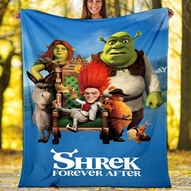 Shrek Theme Printed Blanket Perfect For Couch Bed Travel Outdoor Use Machine Washable Cozy Durable