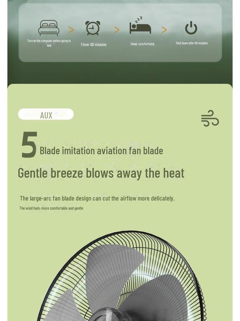 Remote Controlled Quiet Oscillating Floor Fan for Home or Office