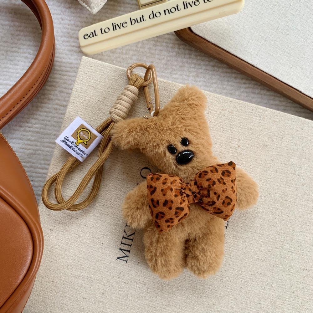 

Cute Soft Bear Bag Charm Brown Bag Hanging Cartoon Keychain Cartoon Handmade Craft Keychain Bag Decoration