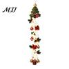 Warm Glowing Christmas Wall Decorations Door Hanger, Quilted Fabric Santa Snowman Tree Gingerbread Hanging Outdoor Porch Decoration for Holidays Light