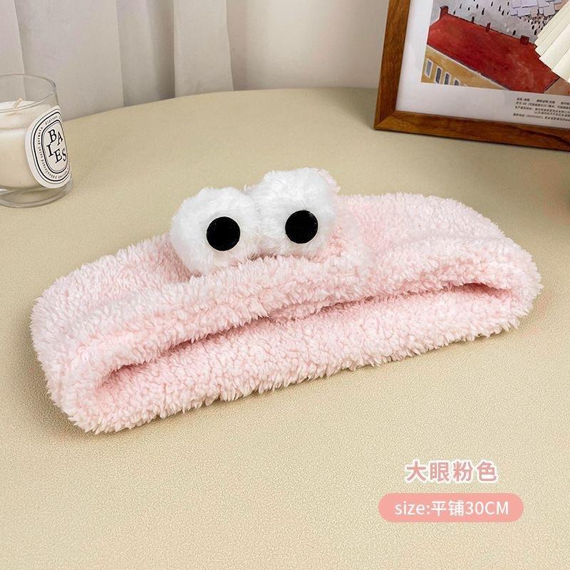 Cute Big Eyes Headband Female Face Wash Mask Headband Autumn And Winter Plush Hair Band Soft Waxy Confinement Headband Headband Headdress