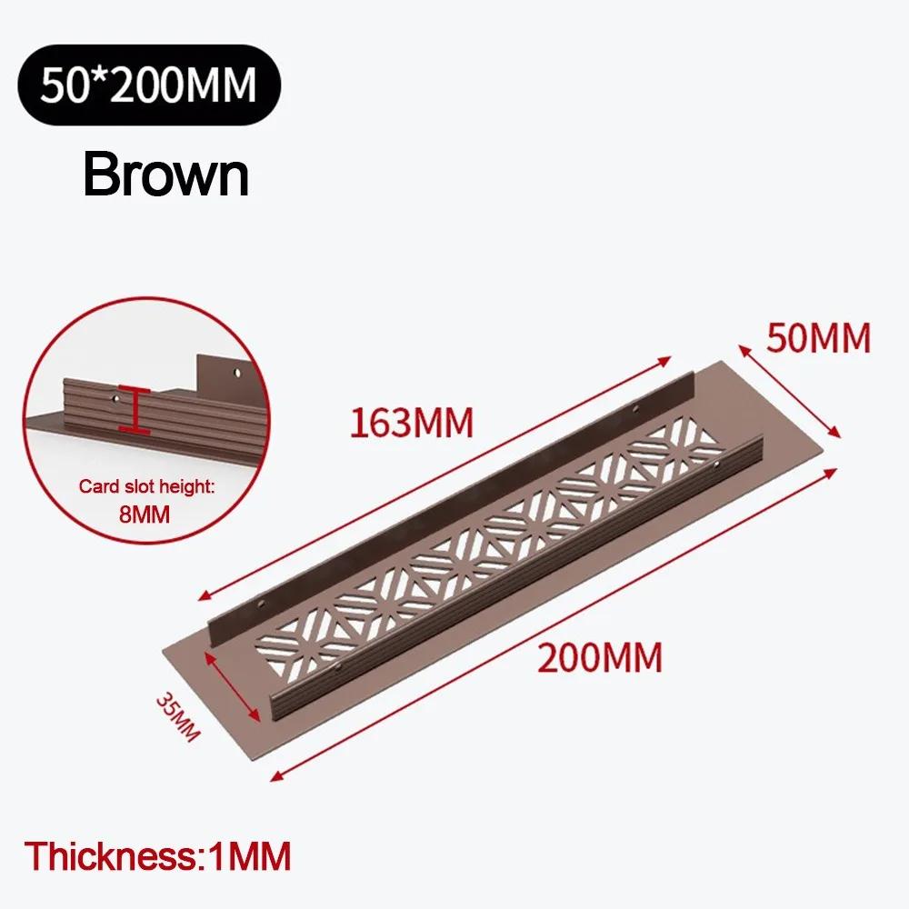 Aluminum Alloy Vents Cover Rectangle Louver Air Vent Decor 50/80mm Wide Breathable Mesh Hole Ornaments Furniture Hardware