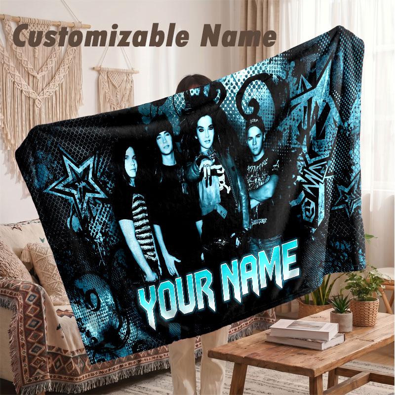 Custom Name Flannel Blanket,Tokio Hotel Lightweight Warm Bed Blanket For Couch & Holiday Gift