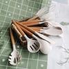 12pcs Heat Resistant Kitchen Utensils Set Wooden Handle Baking Shovel Non-Stick Cookware Set  Baking