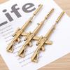 3Pcs/Set New Arrival Creative Stationery Gun Gel Pen Replaceable Pen Refill for Toy or Gift 0.38mm (Color: Gold)