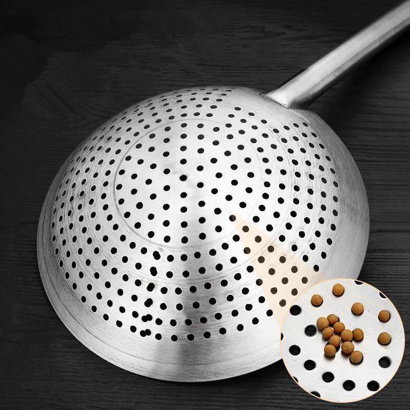 Zahuštěný cedník z nerezové oceli 304 s dlouhou rukojetí Velký kreativní cedník na olej, mouku, nudle, knedlíčky Naběračka na pěnu Kuchyňský To