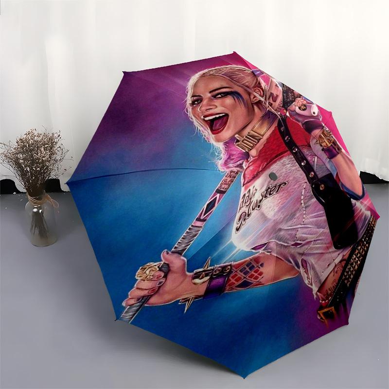 1pc Harley Quinn Artwork Umbrella with Plastic Handle,Cartoon Pattern,Suitable for All Seasons Multi-functional Umbrella380