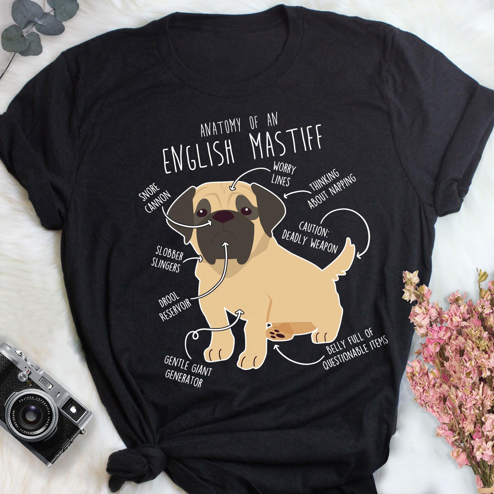 English Mastiff Shirt, , , Cute Fawn English Mastiff T-shirt, Funny Dog Lover Gift, Pet Tee, Dog Mom, Dad, Sable Tan 130