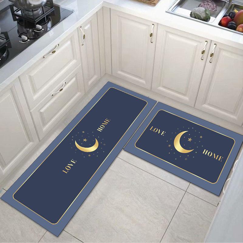 

Коврик для пола на кухне, коврик для ног у входной двери, длинный коврик у входа с рисунком, впитывающий коврик для дома 40 * 60 + 40 * 120cm [two pieces]