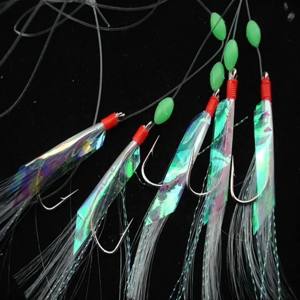 5 Stück/Set Mehrfarbiges Weiches Silverskin Angelköder-Set Imitation Fisch Garnelenköder mit Kristallwiderhaken für Verschiedene Fische