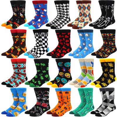 1 Pair of Men's and Women's Beer Socks, Colorful Rainbow, Skateboard, Striped Pig, Funny, Hip Hop, Mid-rise Socks
