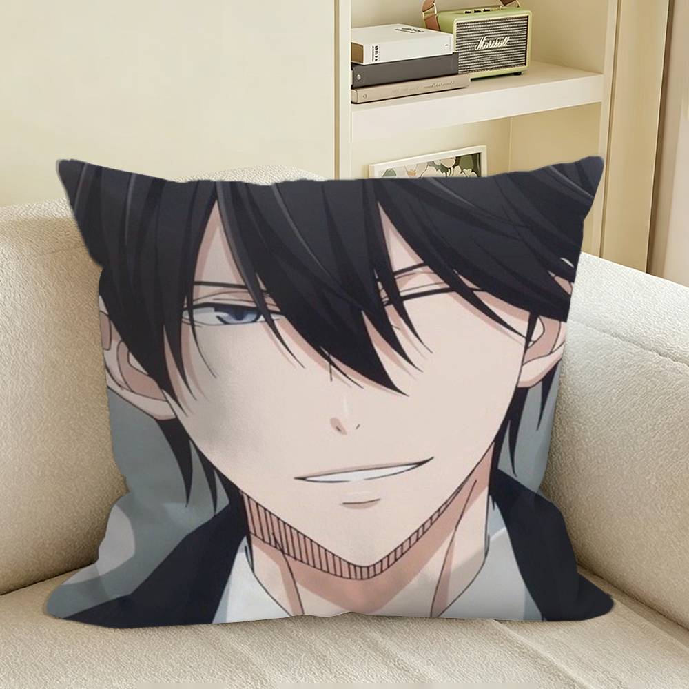 Anime Dakaretai Otoko Takato Saijou Square Sofa Pillow Cover Solid Color Living Room Home Decor Cushion Case