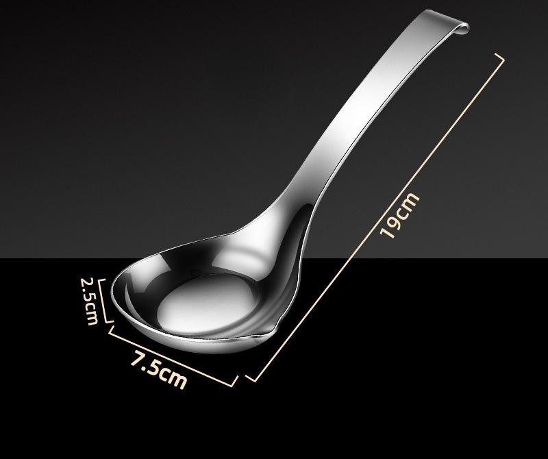 1PC Spoon Stainless Steel Deepened Spoon Household Soup with Hook Porridge Large Tableware Household Goods