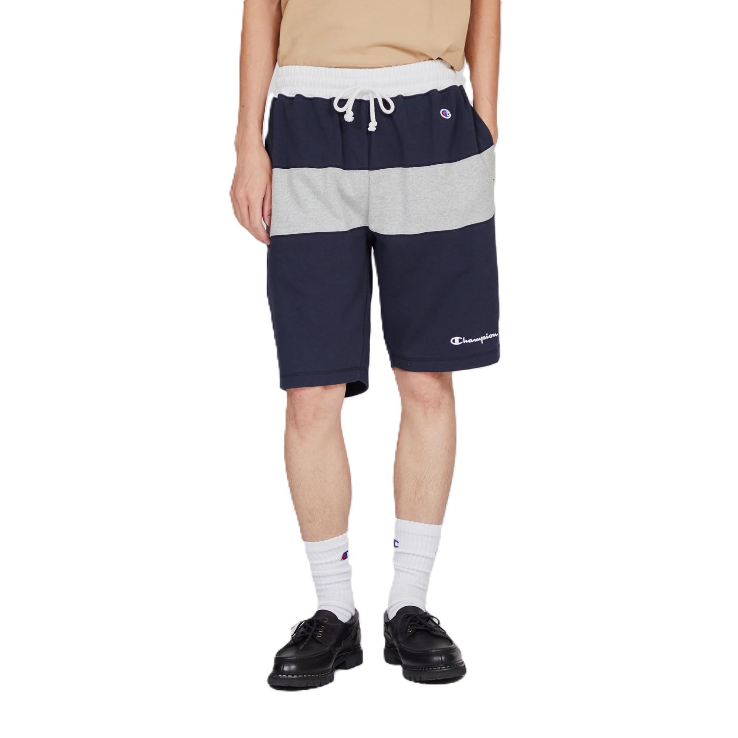 

Champion Basic Panel USA Script Logo Одежда Мужские шорты, 100% хлопок, Вышивка, Стирка, Темно-синий, C3-B514