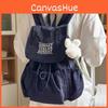 Letter Embroidery Pattern Casual Backpack With Pendant For Daily Use