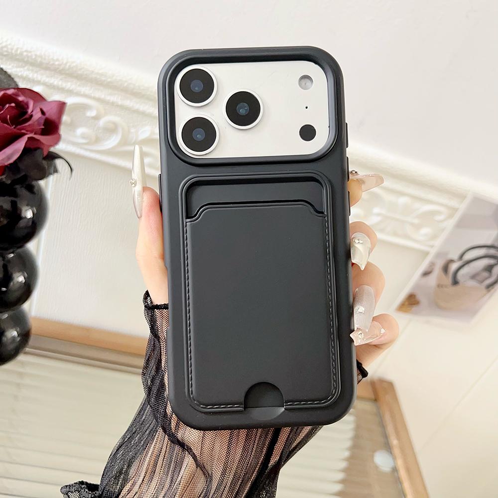 Custodia in Silicone Antiurto per Telefono per For Iphone 1 14 13 12 11 17 Pro Max 16 Plus Copertura con Tasca per Carta d'Identità/Bancomat per For Iphone 17pro