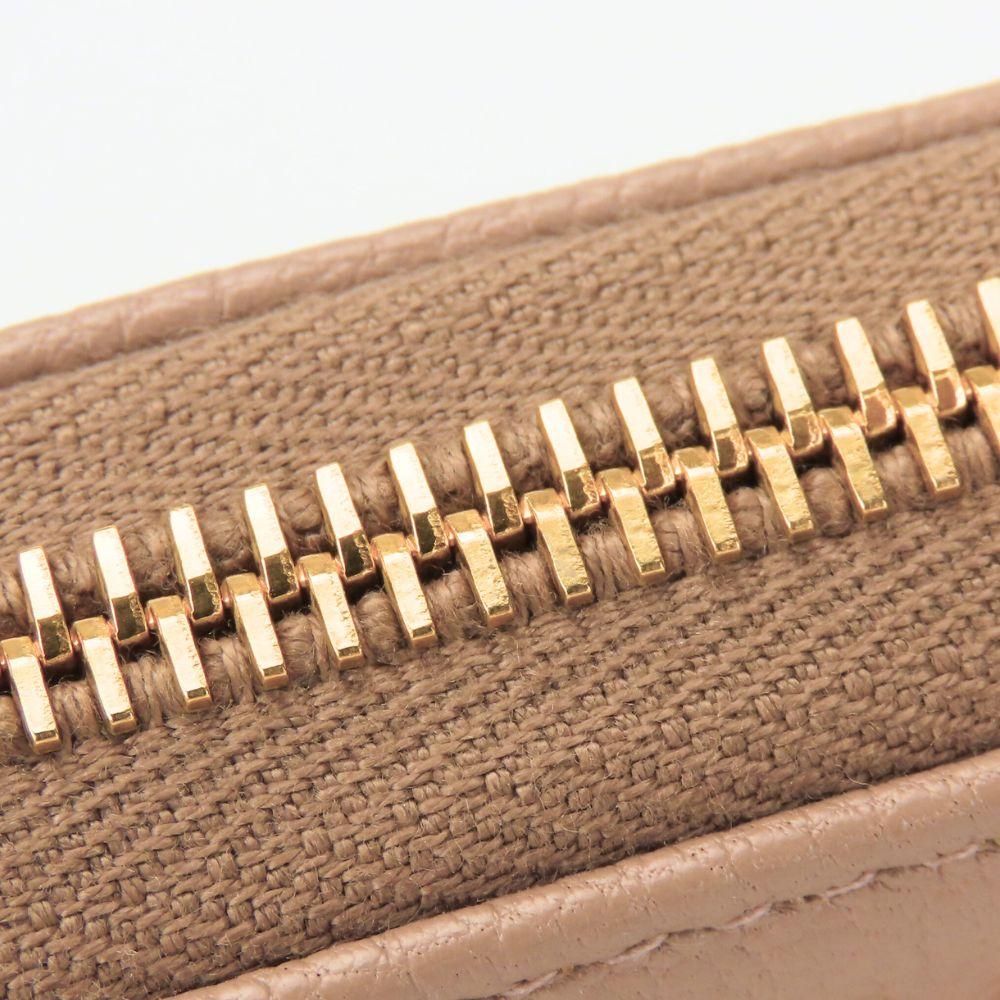 Used MIUMIU Purse Zip Around 5M0506 leather CAMMEO pink beige Dark marks color