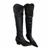 Autumn and Winter New Boots Children 2025 European and American New Thick Heel Pointed Suede Elastic Thin Boots Leg Over Knee Boots