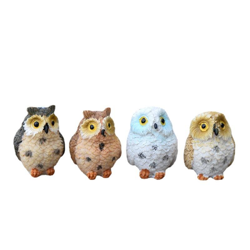 Moss -landscape Creative Green Plant Gift Zakka Resin Bare-footed Owl Decorative Ornaments