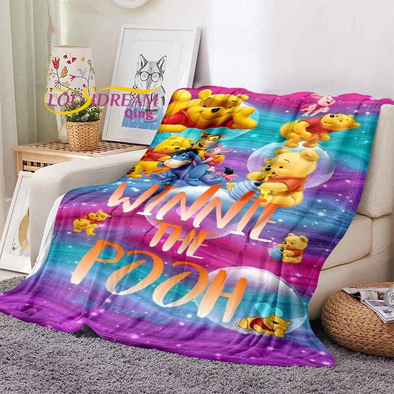 Winnie the Pooh Printed Blanket Flannel Blanket Bed Throw Soft Cartoon Printed Bedspread Bedspread Sofa Blanket