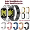Diamond Strap and Case for Redmi Watch 5 Active Redmi Watch 3 Active/3 Lite Stainless Steel Band