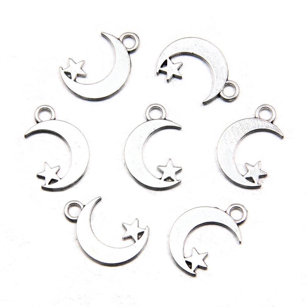 Handgefertigter Antiksilber Mondanhänger: Kreativer Natürlicher Charme Schmuck Accessoire