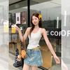 Korean Sexy Outer Wear Lace Hollow Backless Unique I-shaped Vest Women's Summer Super Good-looking Ootd Sleeveless Top