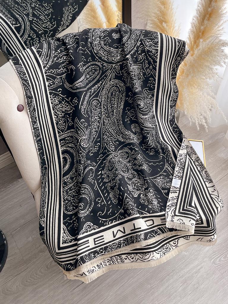 Luxury Cashmere Plaid Scarf Winter Women Pashmina Shawls Warm Blanket Wraps Female Foulard Bandana  Thick Scarves Hijab