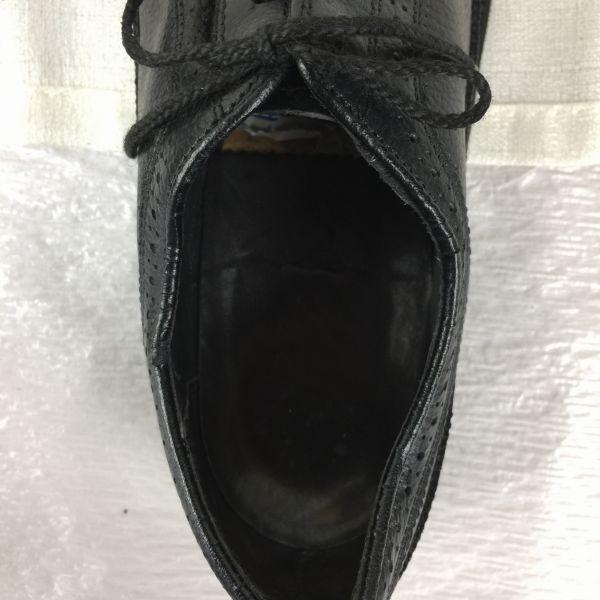 70s-80s USA Vintage Long Wingtip Business Shoes Size 10E 27.5-28.0 Black(USED)
