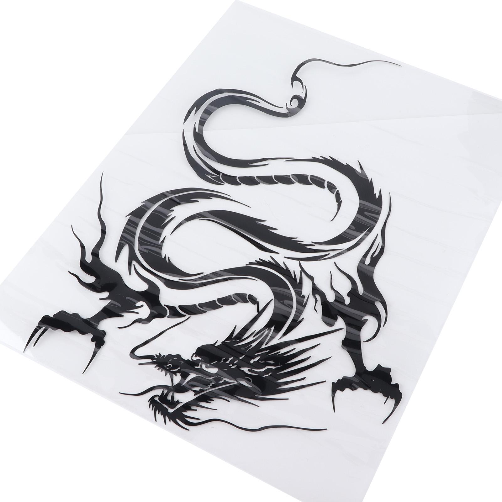 

19.7x14.2 дюйма Наклейка на кузов автомобиля, капот двигателя, водонепроницаемая, черная, универсальная, украшение с тотемом дракона для Nissan