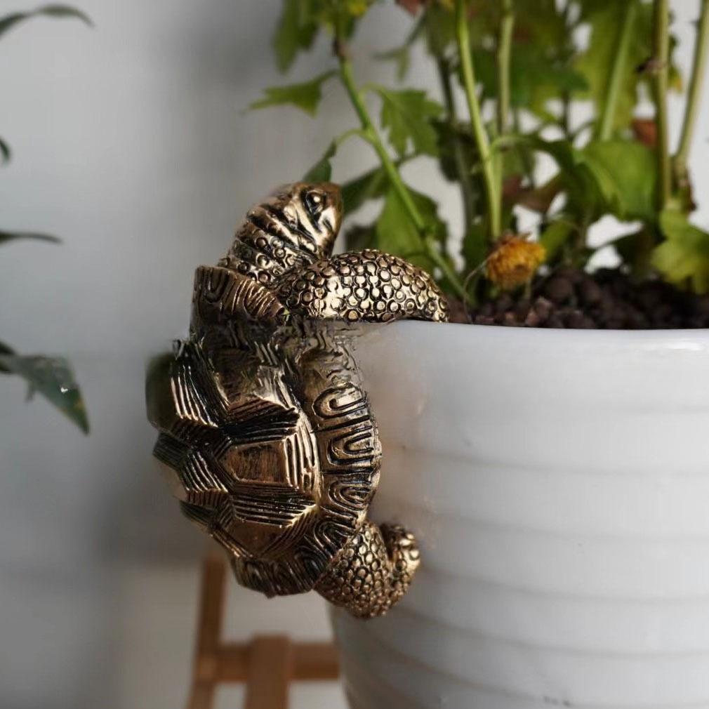 Vintage Bronze Harz Klettertiere Statue Blumentopf und Vase Hugger Miniatur Feengarten Dekoration Harzkunst Handwerk Dekorationen