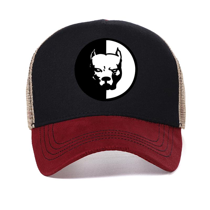 

New Fashion Unisex Women Pitbull Dog Baseball Cap Cartoon Hip Hop Cotton Mesh Trucker Caps Bone Dad Hat Adjustable snapback hats Adjustable