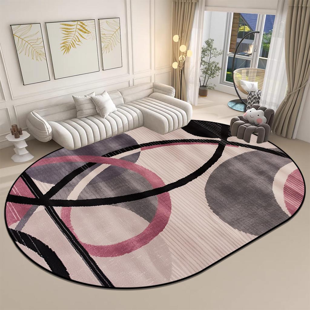 Alfombra Ovalada de Estilo Moderno para Sala de Estar Tamaño Grande Lavable Alfombra para Mesas de Centro Decoración del Hogar IG Alfombras Suaves Antideslizantes Personalizable