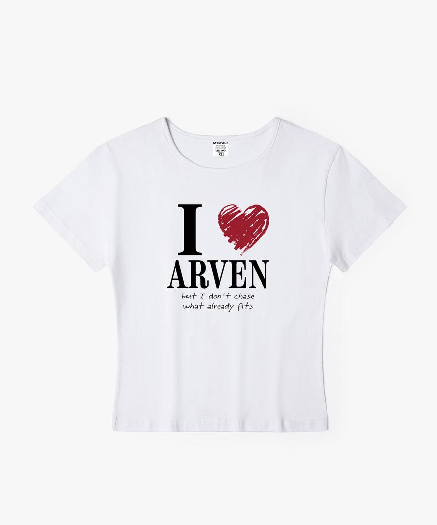 Aleubenkeulleob I Love Arven Women'S Slim Fit Short Sleeve T-Shirt