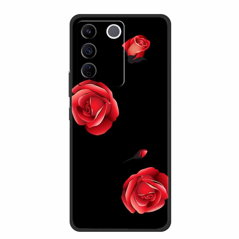 For Vivo V27e Case Cute Cartoon Cat Black Silicone Soft Phone Case For Vivo V27 Pro V27e Back Cover Cases V 27 E Pro Funda Coque
