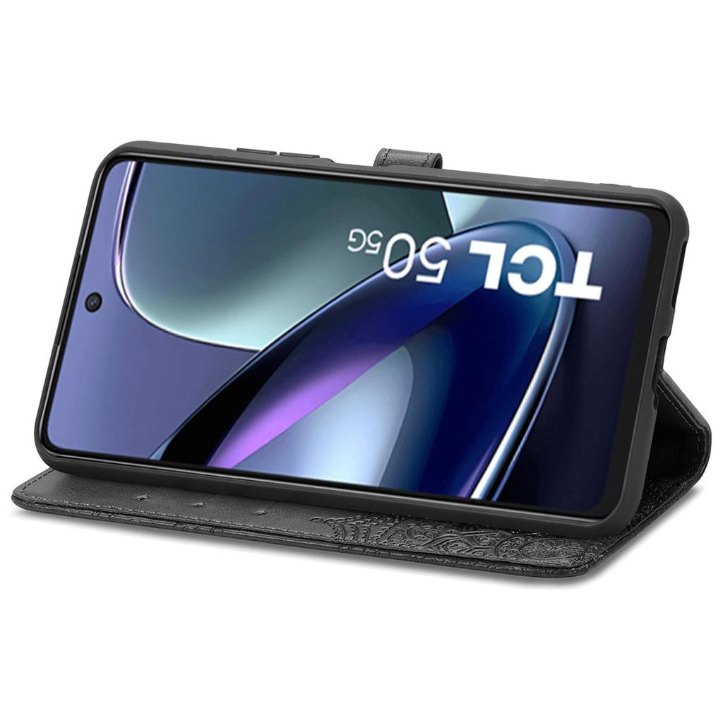 For TCL 50 5G Case Mandala Embossed Design Leather Wallet Phone Cover