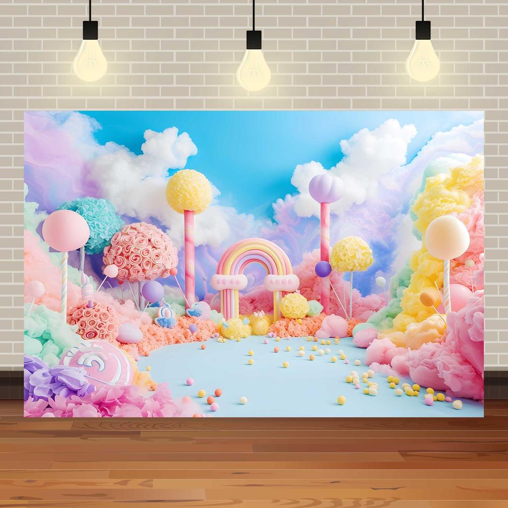 Fantasy World Candy House Theme Decoration Background, Fairy Tale Style Studio Photography Children's Portrait Shooting Backdrop