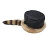 Women's Striped Raccoon Tail Faux Fur Hat - Fluffy, Warm, Ear Protection for Autumn/Winter