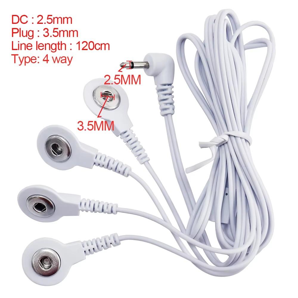 2.5mm Pin Connectors 2/4 Way Lead Wires for Electronic Muscle Stimulator Electrode Pads Connection Massage for TENS Unit
