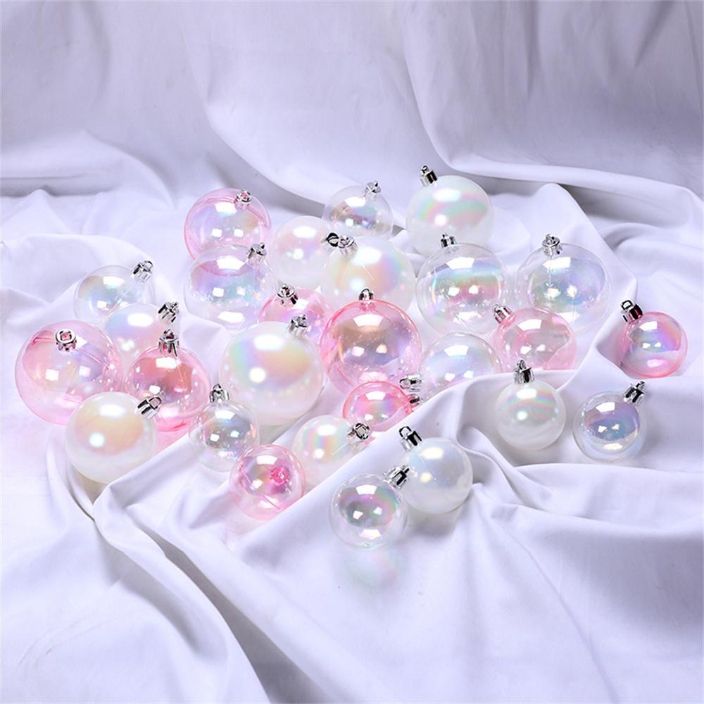 4/5/6cm Colorful Ball Decoration Christmas Tree Hanging Pendant Birthday Party Wedding Transparent Ball Bubble Decor