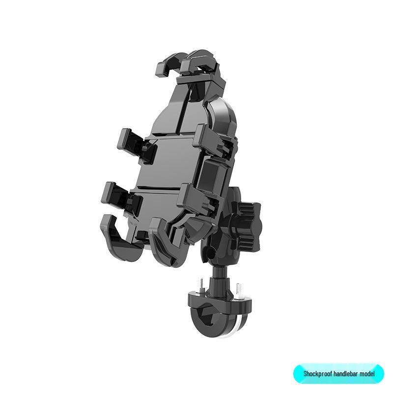 Shockproof Alloy Motorcycle Handlebar Mount with Rearview Mirror Navigation Style