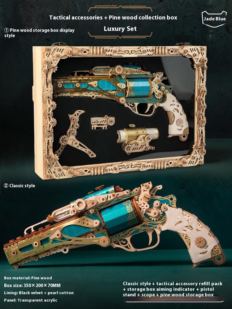 Latest Original Fantasy Steampunk Revolver Model Assembled Plaything Set Advanced Cool Birthday Handmade Ornaments