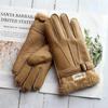 Sheepskin Fur Gloves Men Leather Thick Winter Warm Outdoor Wind and Cold Handmade Sewing Finger New Bickmods Brand
