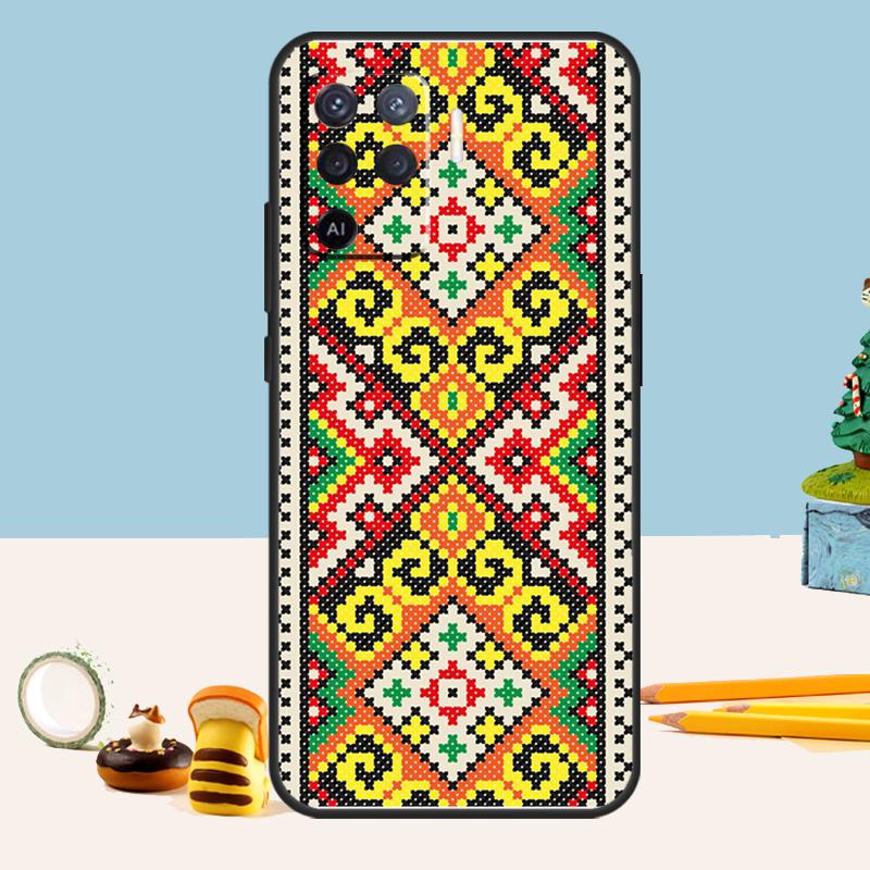 Ukrainian Pattern Case For Oppo A98 A78 A58 A18 A38 A74 A94 A54 A15 A17 A57 A6 A5 Pro A16 A76 A96 A40 A60 A80