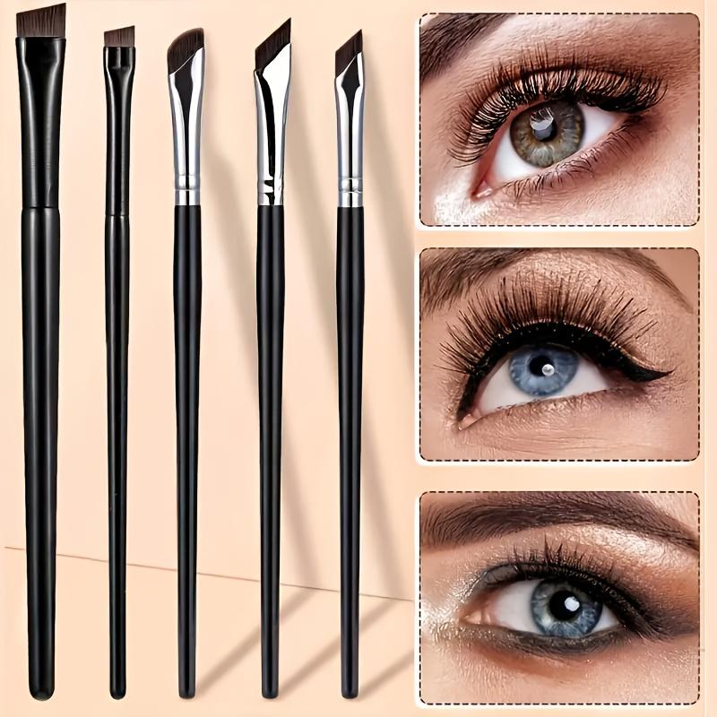 

5pc eyeliner brush set with tilted fine blade, suitable for precise application - suitable for all skin types makeup brushes set