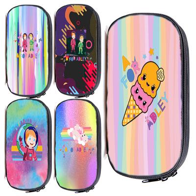A para adley caixa de lápis unicórnio meninos meninas adolescentes material escolar arco-íris dos desenhos animados 3d impressão caixa de lápis escritório sacos de maquiagem bolsa