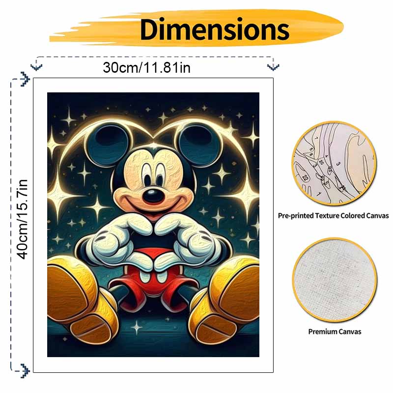 Disney Mickey Mouse Heart Gesture Paint By Number Kit Drawing Canvas DIY Picture Home Decor Painting Wall Art Decoration Gift 130