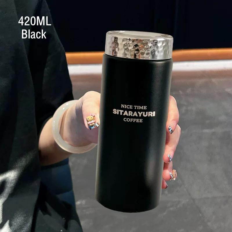 210ml/420ml Fashion Mini Double Stainless Steel Vacuum Flask With Bling Lid Portable Pocket Coffee Tea Thermos Mug Tumbler