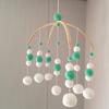 Baby Crib Mobile Wooden Wind Chime Felt Ball Hanging Bed Bell Baby Mobile Wooden Ornament Nursery Decor for Girls Boys